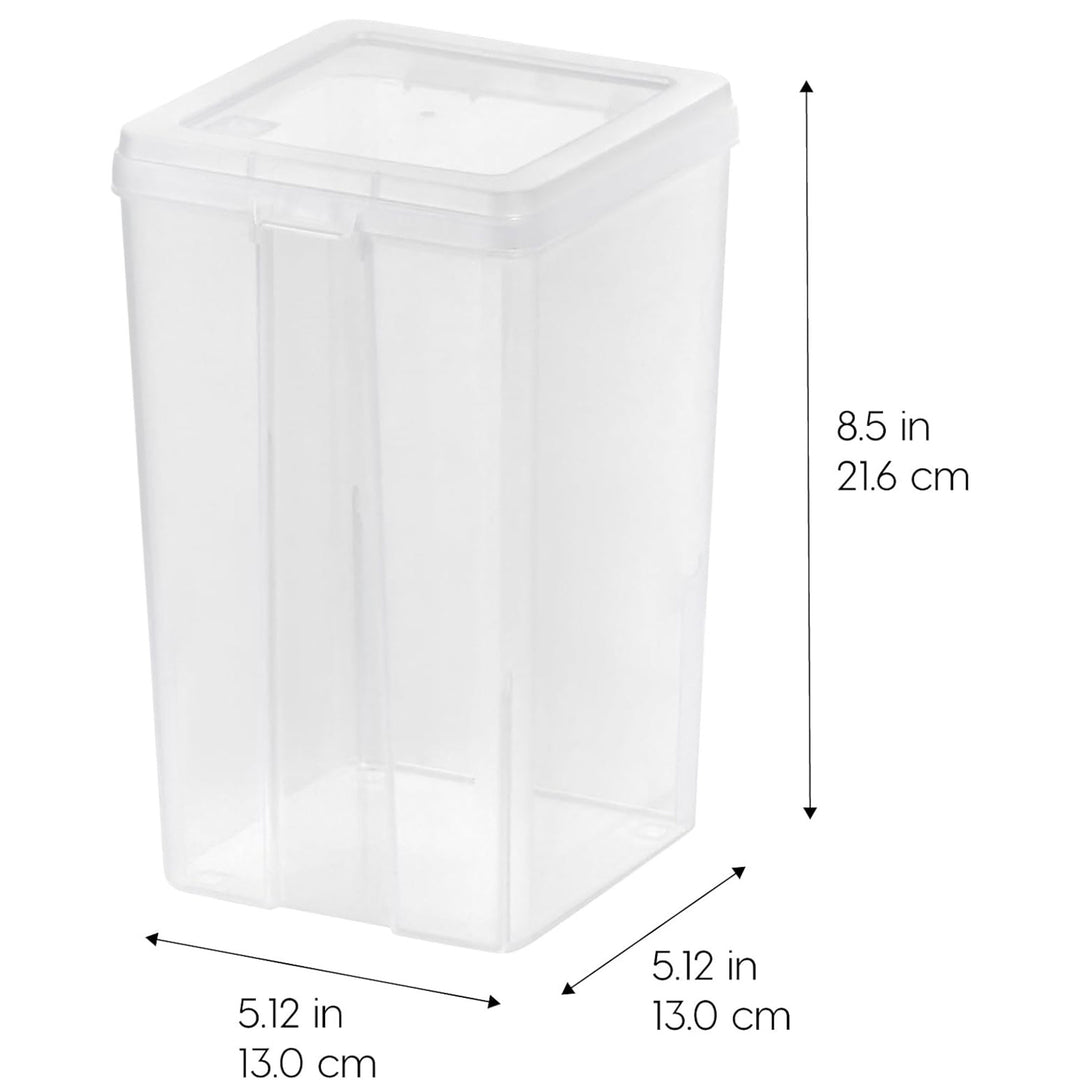 IRIS USA Vertical Flip Top Storage Container, Plastic Bins with Lids, 10 Pack