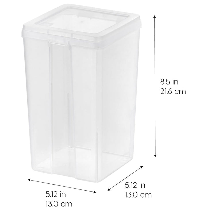 IRIS USA Vertical Flip Top Storage Container, Plastic Bins with Lids, 10 Pack