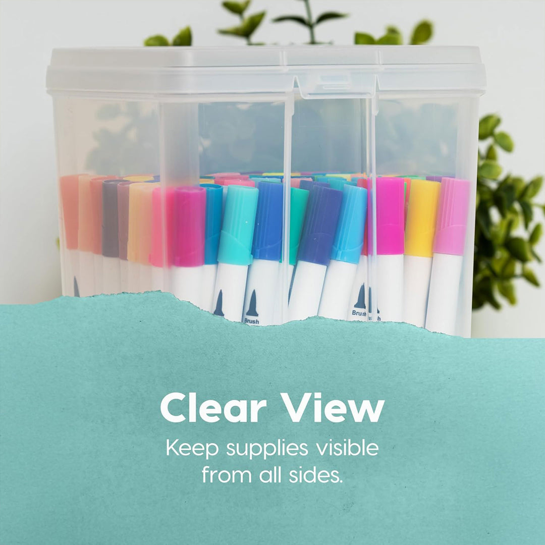 IRIS USA Vertical Flip Top Storage Container, Plastic Bins with Lids, 10 Pack