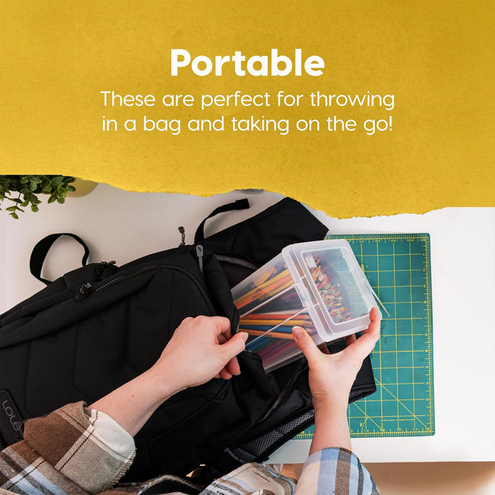 IRIS USA Vertical Flip Top Storage Container, Plastic Bins with Lids, 10 Pack