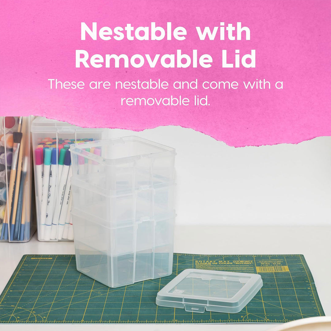 IRIS USA Vertical Flip Top Storage Container, Plastic Bins with Lids, 10 Pack