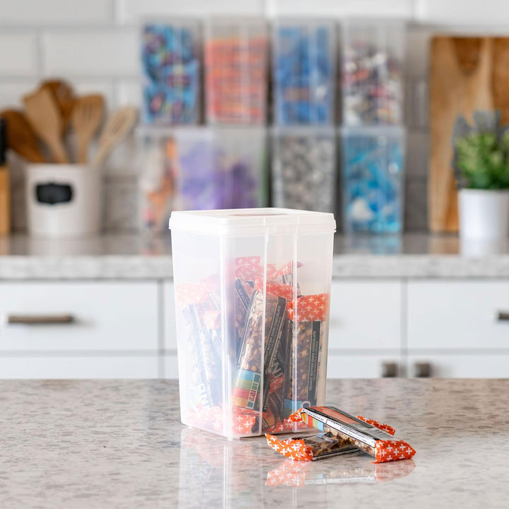 IRIS USA Vertical Flip Top Storage Container, Plastic Bins with Lids, 10 Pack