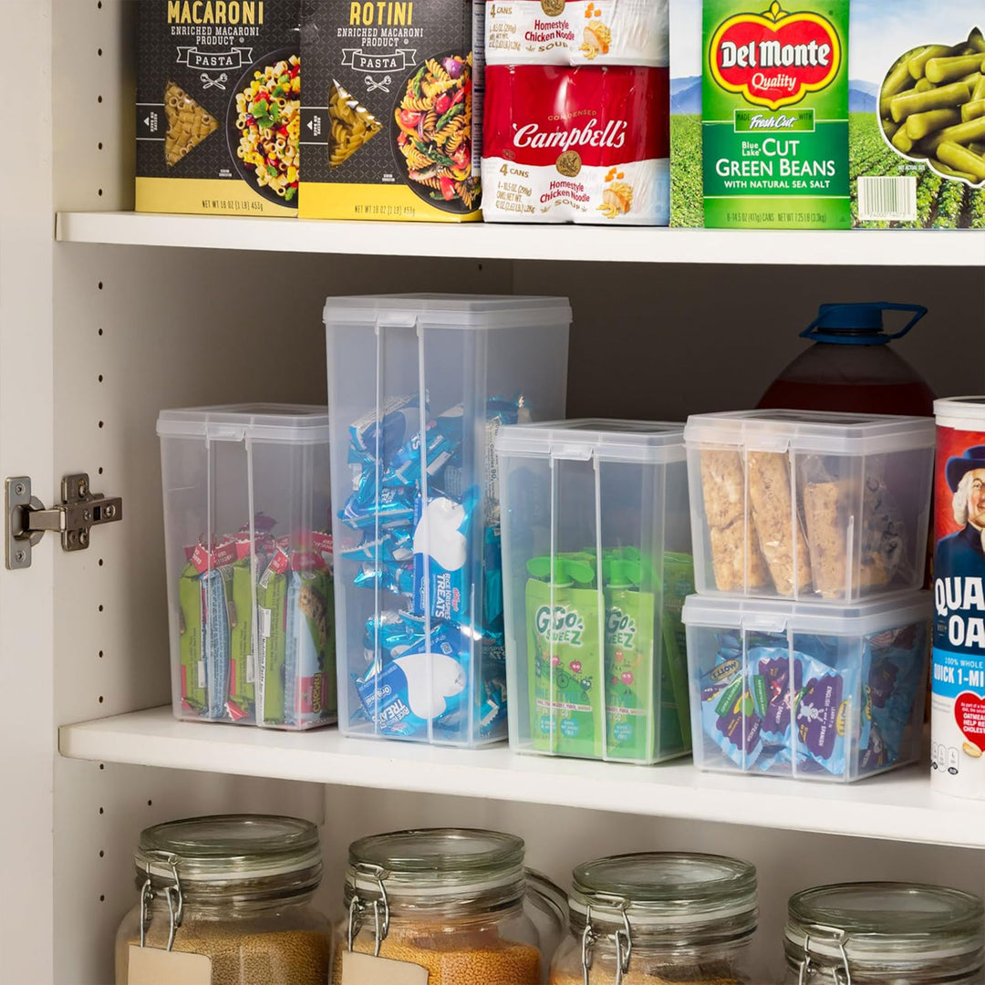 IRIS USA Vertical Flip Top Storage Container, Plastic Bins with Lids, 10 Pack