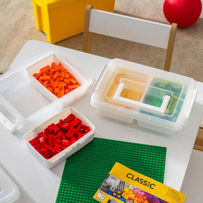 IRIS USA 1Qt Plastic Storage Bins w/ Lids, Small Craft Containers, White, 4 Pack - VMInnovations
