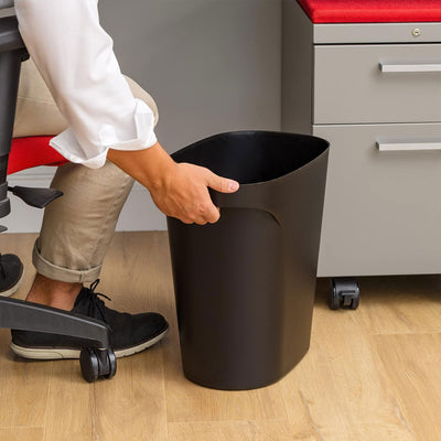 IRIS USA 6 Pack Small Trash Can, 6 Gal Plastic Wastebasket with Handle, Black