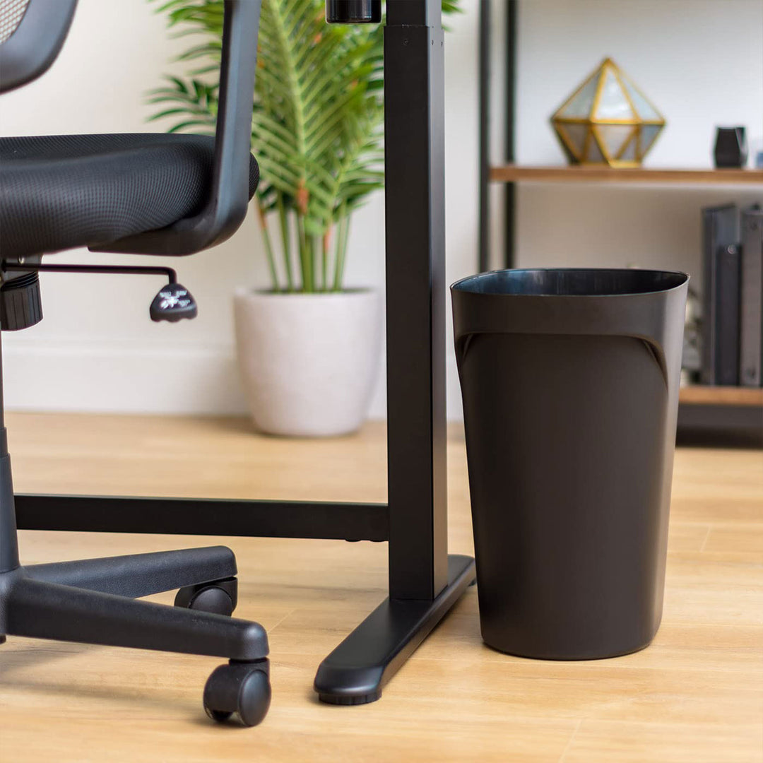 IRIS USA Small Trash Can, 6 Gal Plastic Wastebasket with Handle, 3 Pack, Black