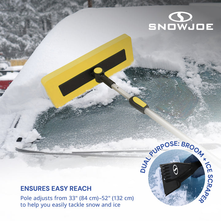 Snow Joe 2-in-1 Telescoping Snow Broom and Ice Scraper with Handle (Open Box)