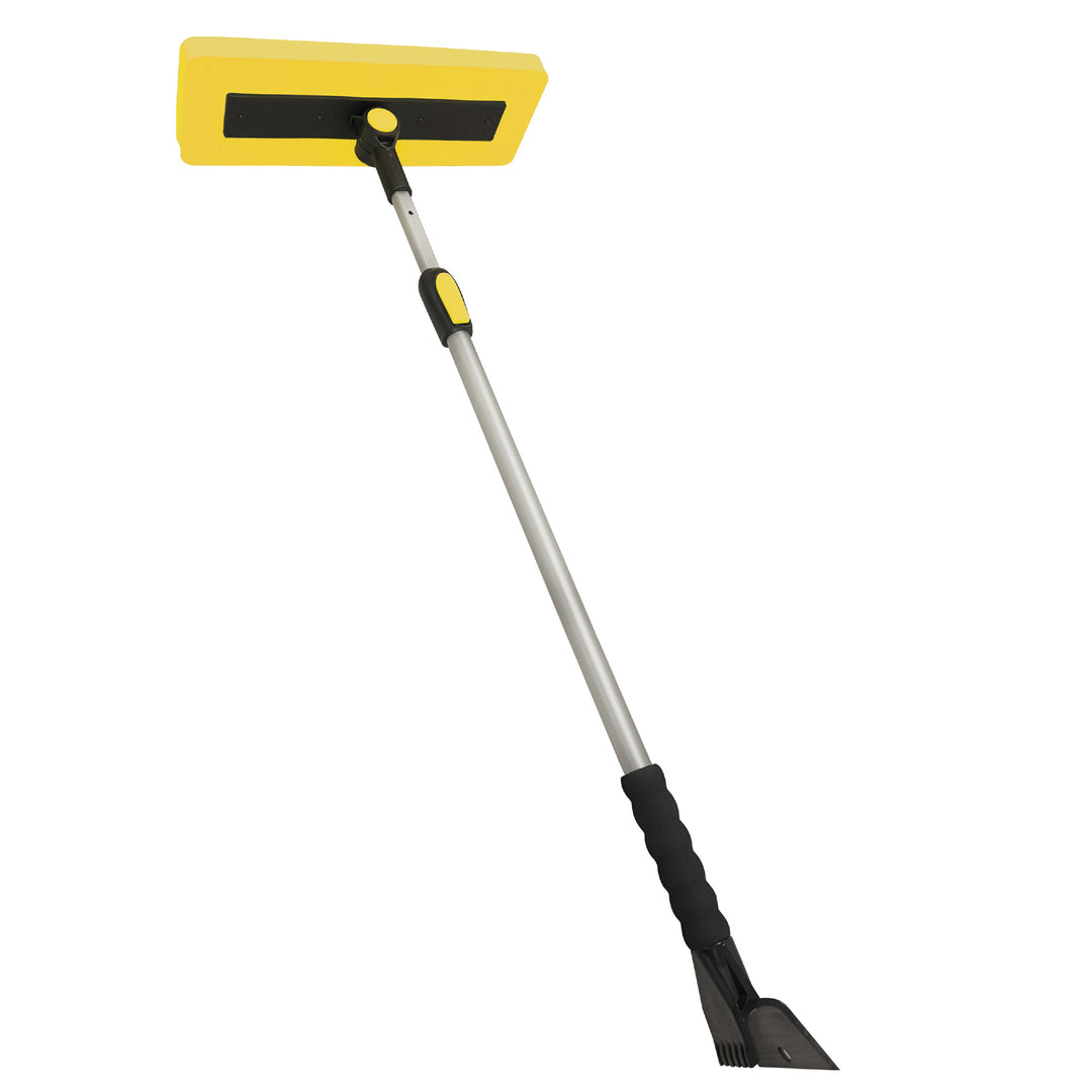 Snow Joe 2-in-1 Telescoping Snow Broom and Ice Scraper with Extendable Handle