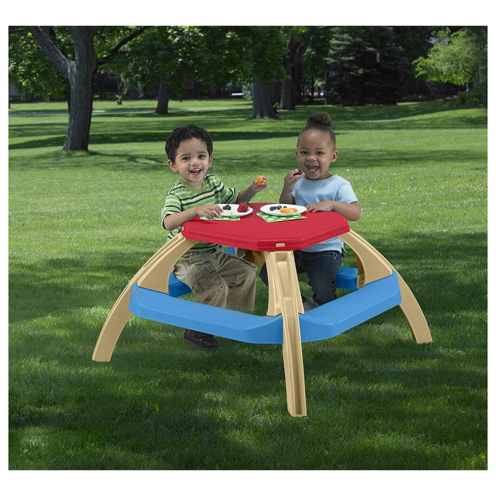 American Plastic Toys Picnic Table for Toddler Ages 18 Months and Up, Seats 4