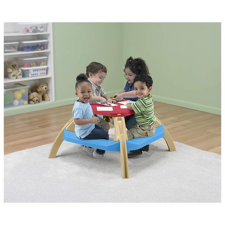 American Plastic Toys Picnic Table for Toddler Ages 18 Months and Up, Seats 4