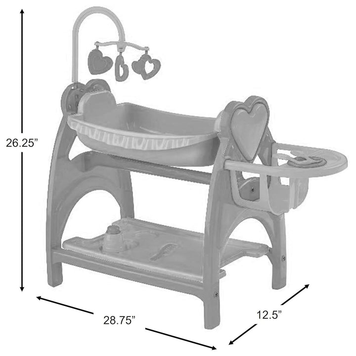 American Plastic Toys All in One Doll Nursery with Crib and Feeding Chair, Multi