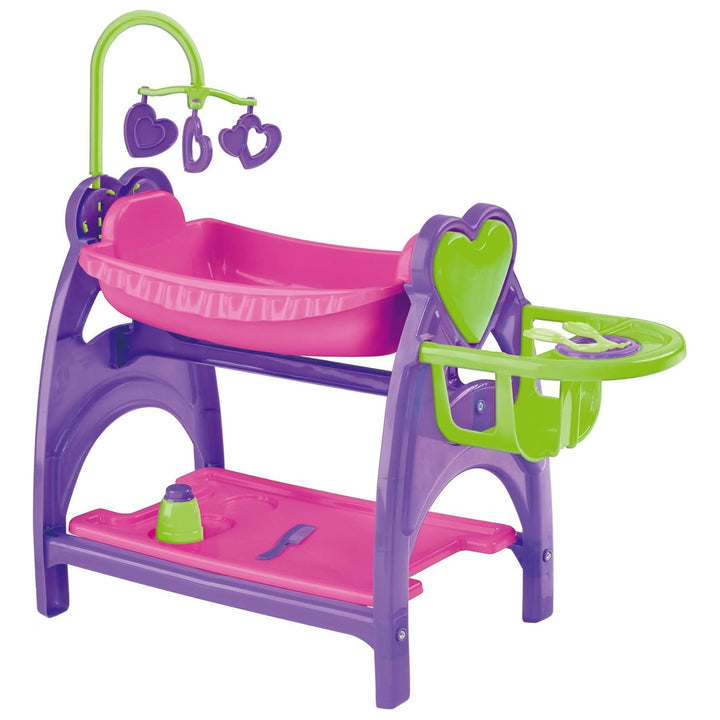 American Plastic Toys All in One Doll Nursery with Crib and Feeding Chair, Multi