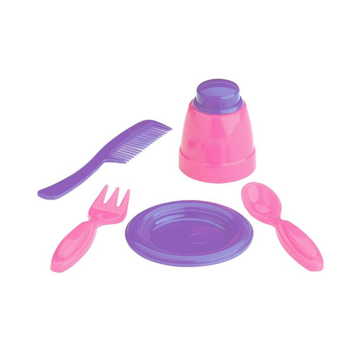 American Plastic Toys All in One Doll Nursery with Crib and Feeding Chair, Multi