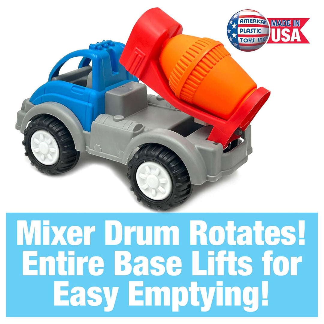 American Plastic Toys Gigantic Cement Mixer with Rotating Drum and Sturdy Wheels