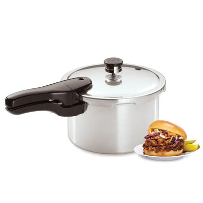 Presto 4-Quart Aluminum Pressure Cooker, Stove Top Fast Cooking Pot with Rack - VMInnovations