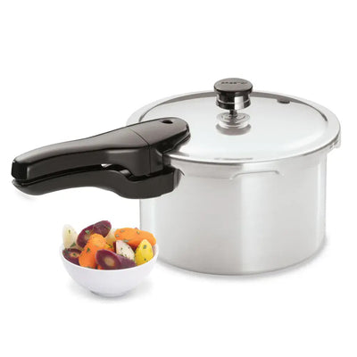 Presto 4-Quart Aluminum Pressure Cooker, Stove Top Fast Cooking Pot with Rack - VMInnovations