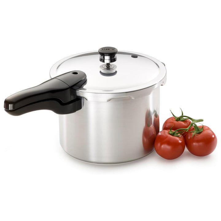 Presto 01264 6 Quart Aluminum Pressure Cooker, Regulator & Cover Lock, Silver