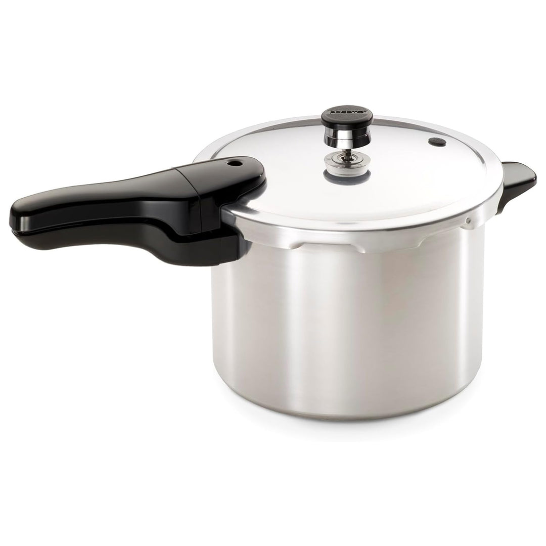 Presto 01264 6 Quart Aluminum Pressure Cooker, Regulator & Cover Lock, Silver