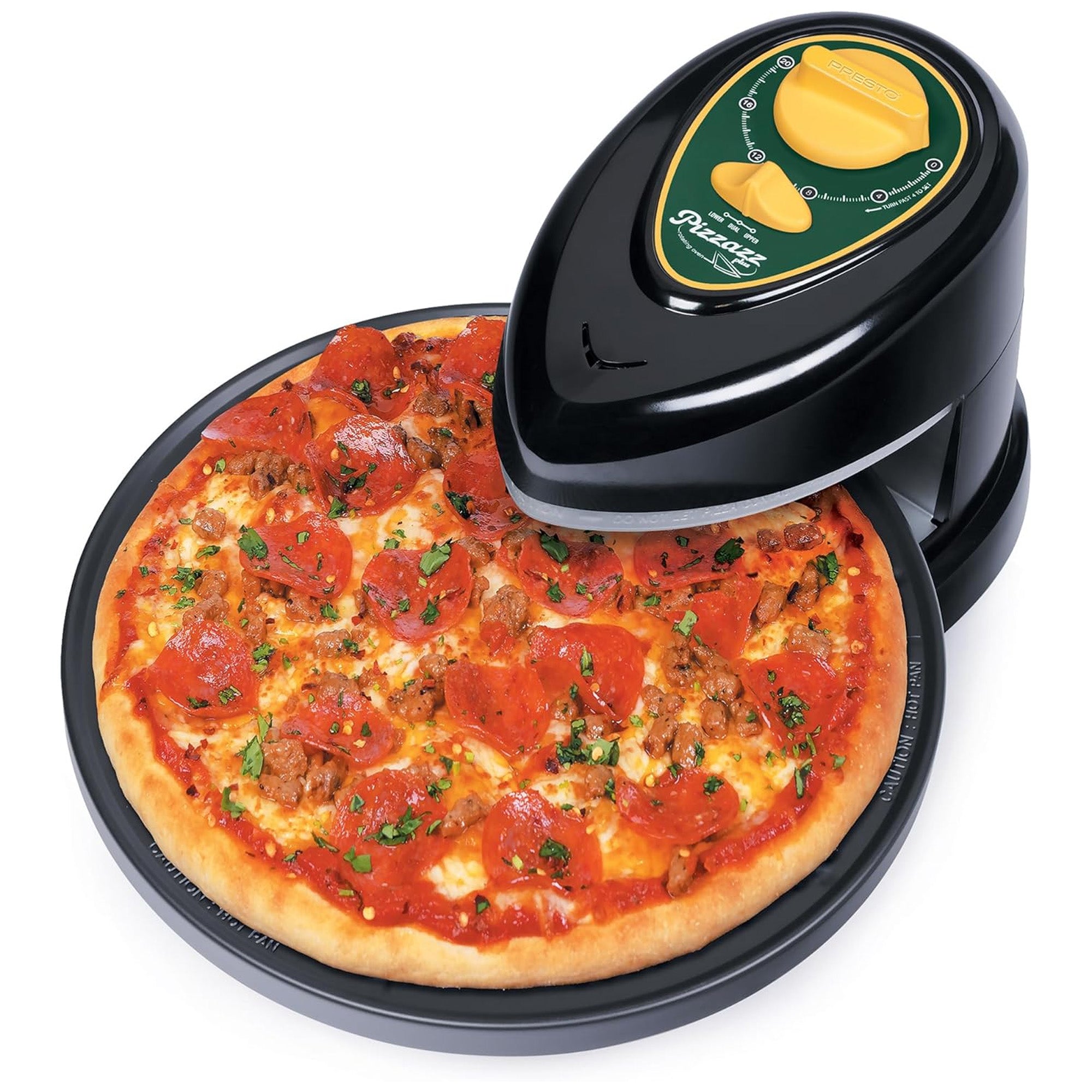 Presto 03434 Pizzazz Plus Rotating Pizza Oven, Bake 7-12