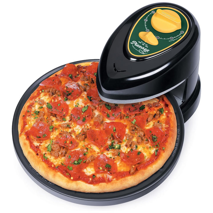 Presto 03434 Pizzazz Plus Rotating Pizza Oven, Bake 7-12" Pizzas, Green/Gold