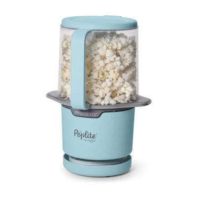 Presto PopLite Hot Air Corn Popper, Natural Quick Popcorn Maker, 8 Cups, Aqua - VMInnovations