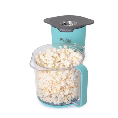 Presto PopLite Hot Air Corn Popper, Natural Quick Popcorn Maker, 8 Cups, Aqua - VMInnovations