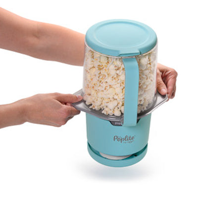 Presto PopLite Hot Air Corn Popper, Natural Quick Popcorn Maker, 8 Cups, Aqua - VMInnovations