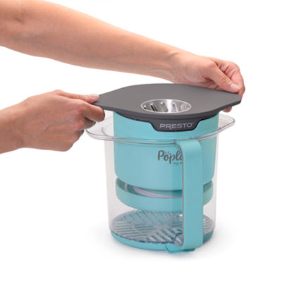 Presto PopLite Hot Air Corn Popper, Natural Quick Popcorn Maker, 8 Cups, Aqua - VMInnovations