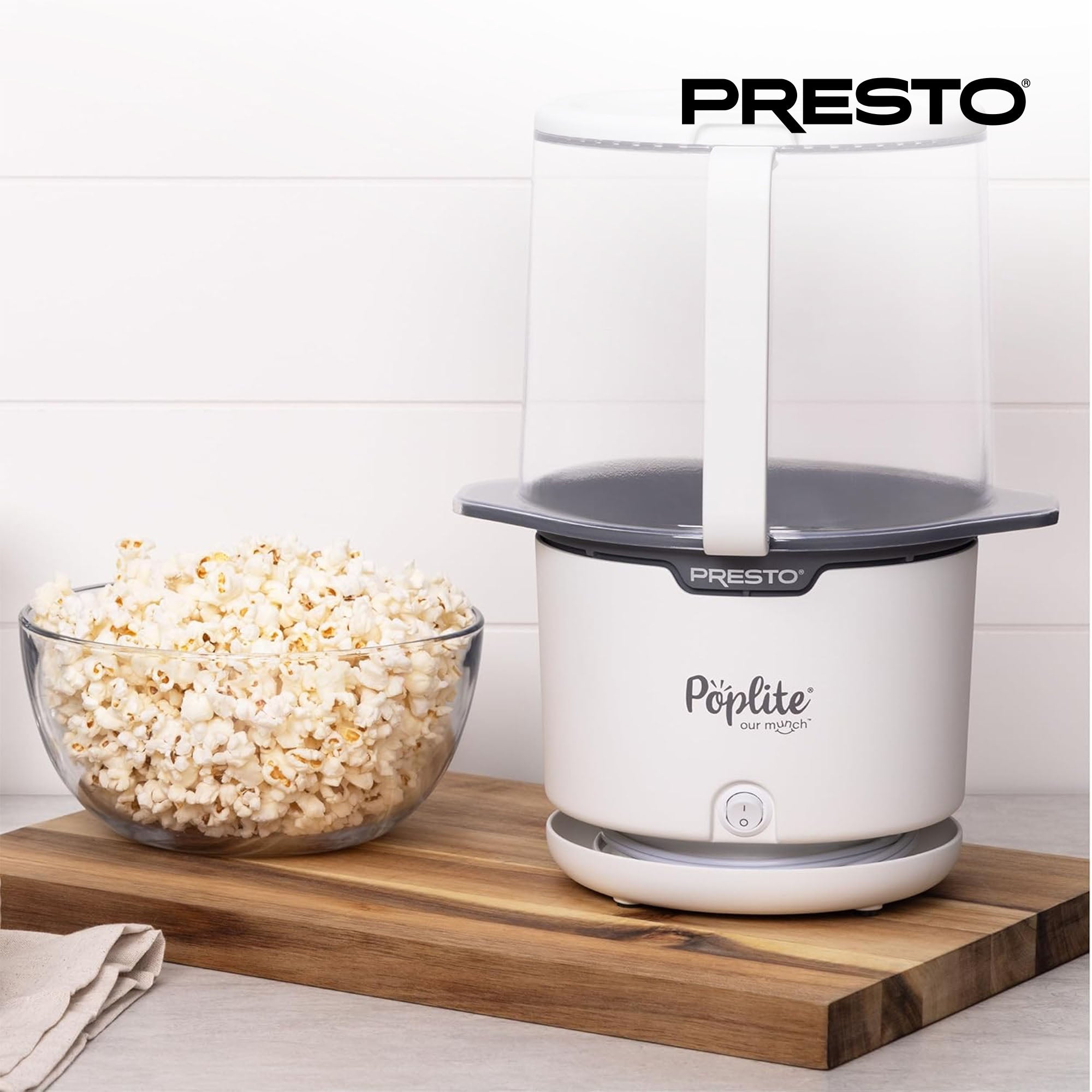 Presto 04812 PopLite Hot Air Popper Popcorn Maker for Home (Open Box) - VMInnovations