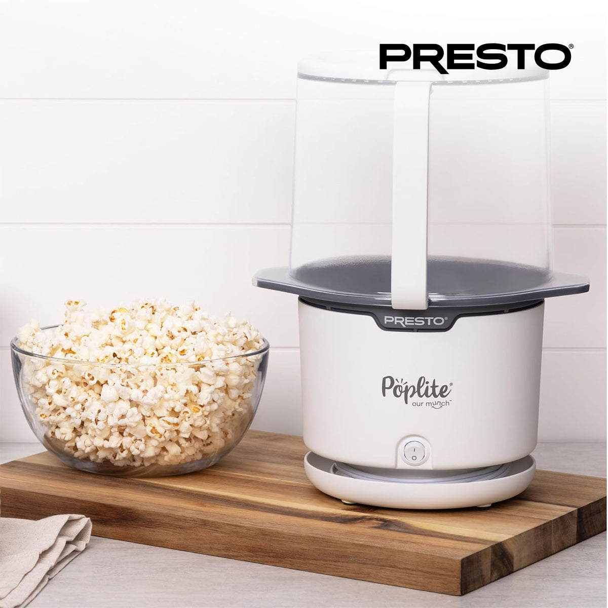Presto 04812 PopLite Hot Air Popper Popcorn Maker for Home (Open Box)