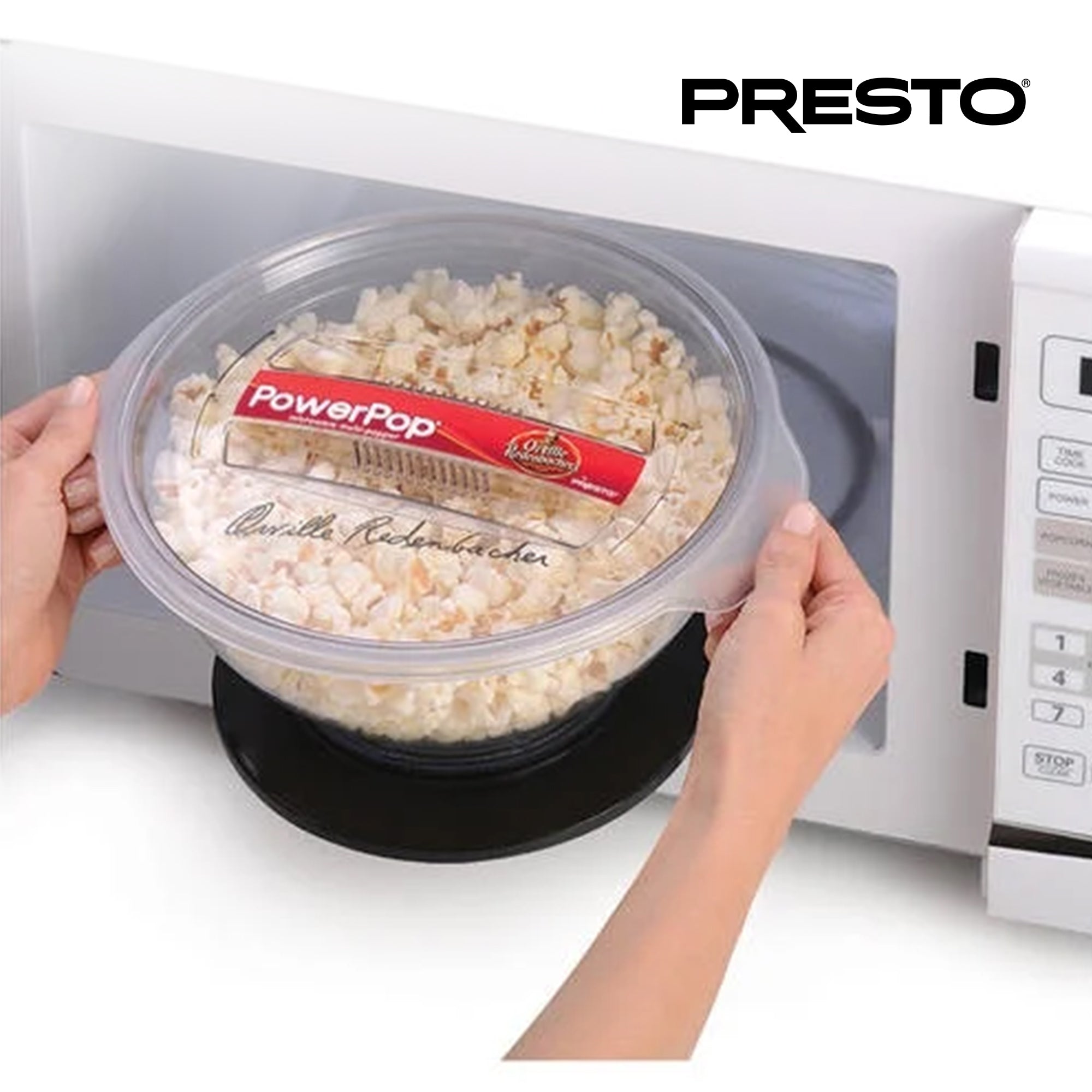 Presto PowerPop Microwave Popcorn Popper, Quick Popcorn Maker, 3 Quarts, Black - VMInnovations