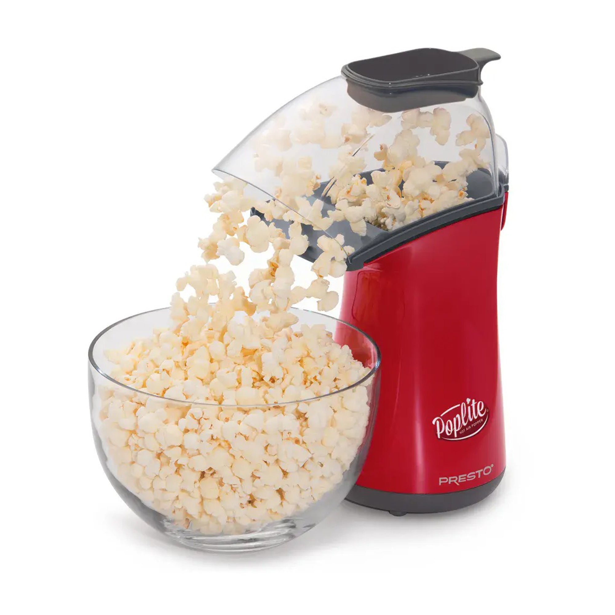 Presto PopLite Hot Air Corn Popper, Natural Quick Popcorn Maker, 18 Cups, Red - VMInnovations
