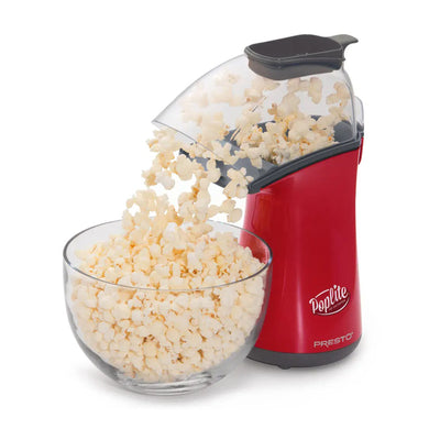 Presto PopLite Hot Air Corn Popper, Natural Quick Popcorn Maker, 18 Cups, Red - VMInnovations
