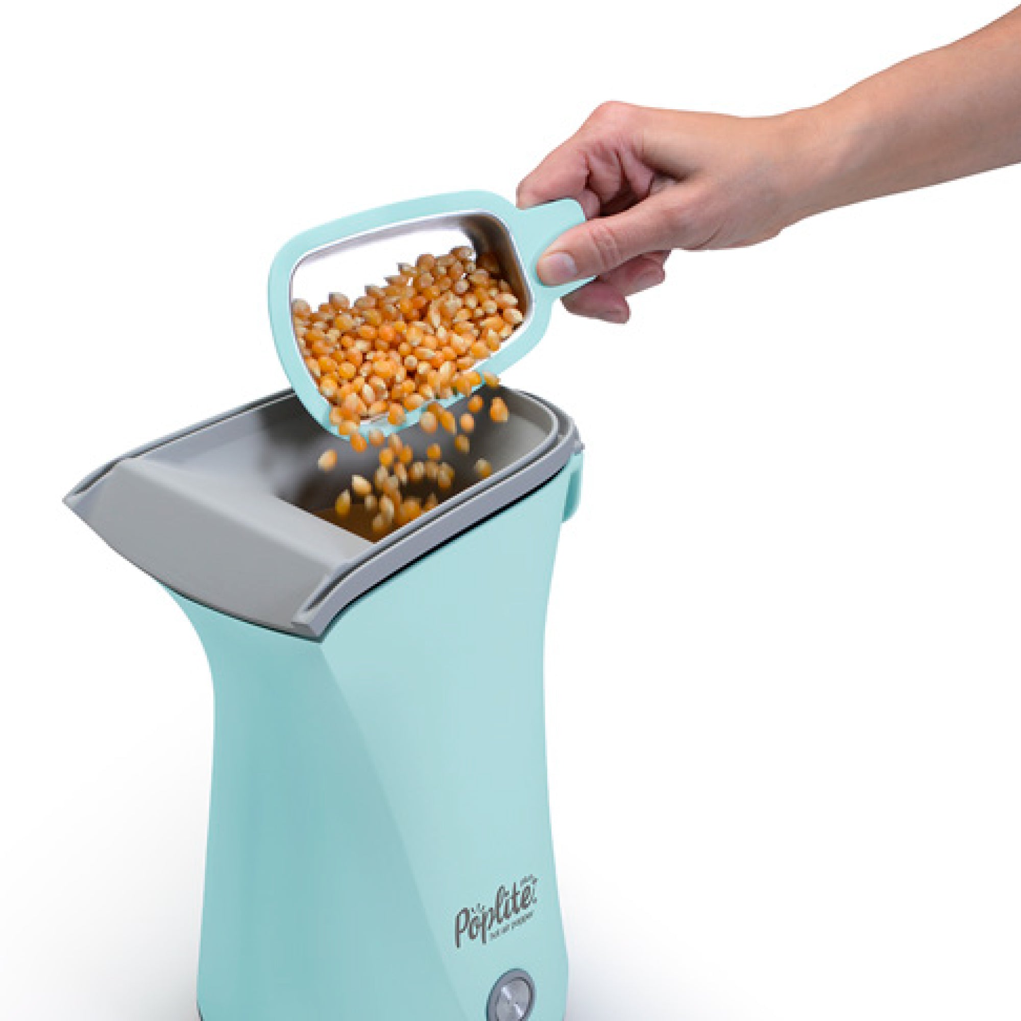 Presto PopLite Hot Air Corn Popper, Natural Quick Popcorn Maker, 18 Cups, Aqua - VMInnovations