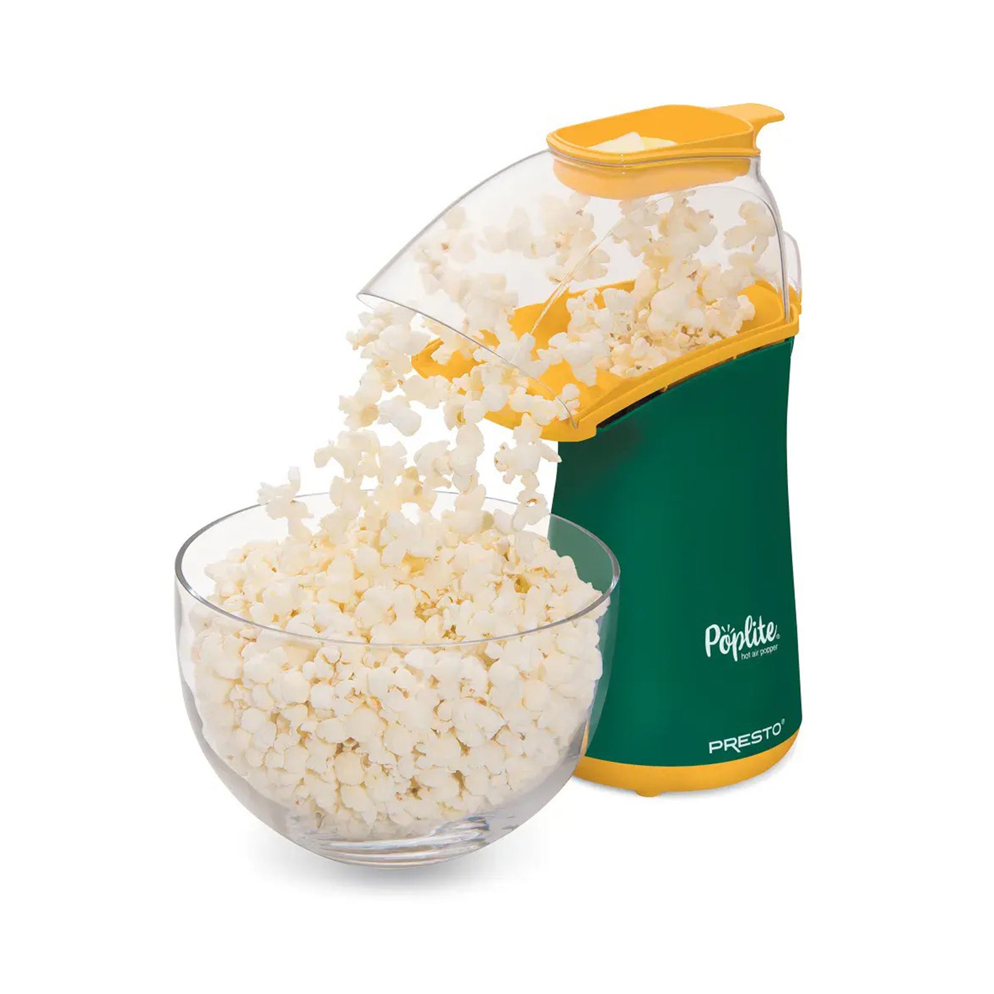 Presto PopLite Hot Air Corn Popper, Natural Quick Popcorn Maker Green (Open Box)