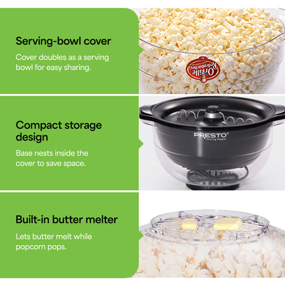 Presto Orville Redenbacher's Stirring Popper, Nonstick Popcorn Maker, 6 Quart (Open Box)