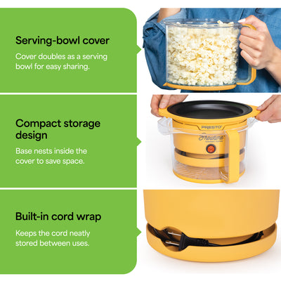 Presto Showtime Gourmet Popper, Nonstick Popcorn Maker, 12 Cups (Open Box)
