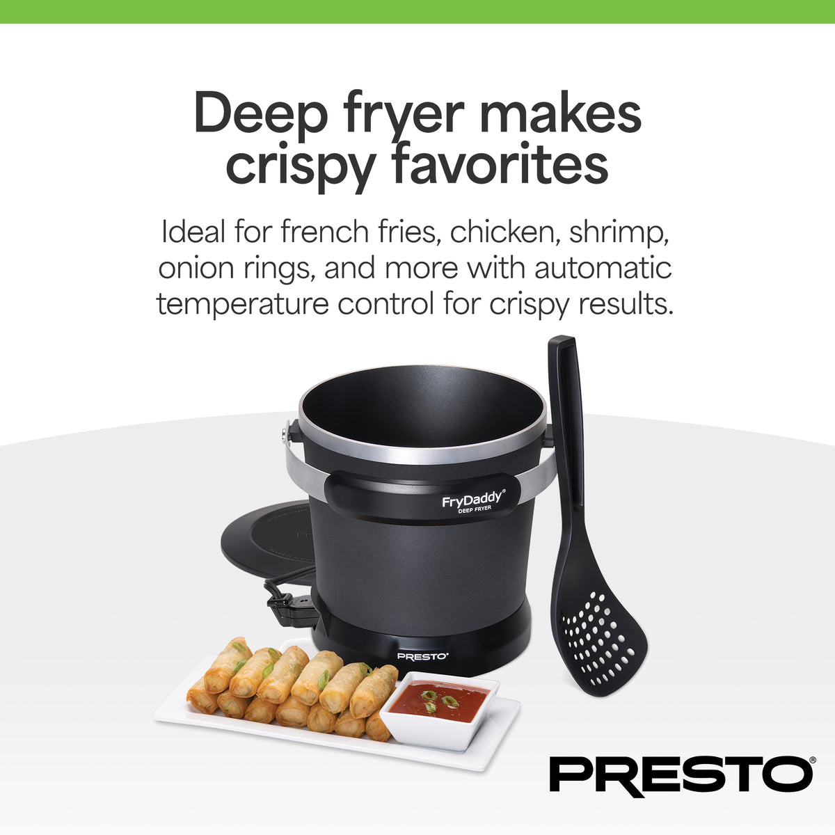 Presto FryDaddy Electric Deep Fryer, Ceramic Nonstick, 4-Cup Oil Capacity, Black - VMInnovations