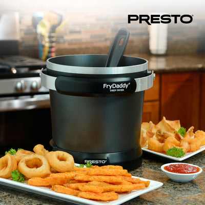 Presto FryDaddy Electric Deep Fryer, Ceramic Nonstick, 4-Cup Oil Capacity, Black (Open Box)
