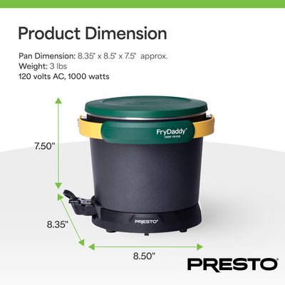 Presto FryDaddy Electric Deep Fryer, Ceramic Nonstick, 4-Cup Oil Capacity, Multi - VMInnovations