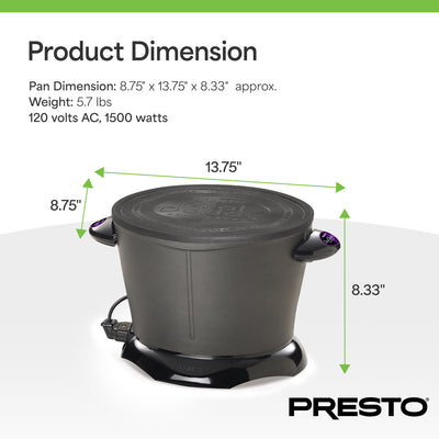 Presto DualDaddy Electric Deep Fryer with Divider, Ceramic Nonstick (Open Box)