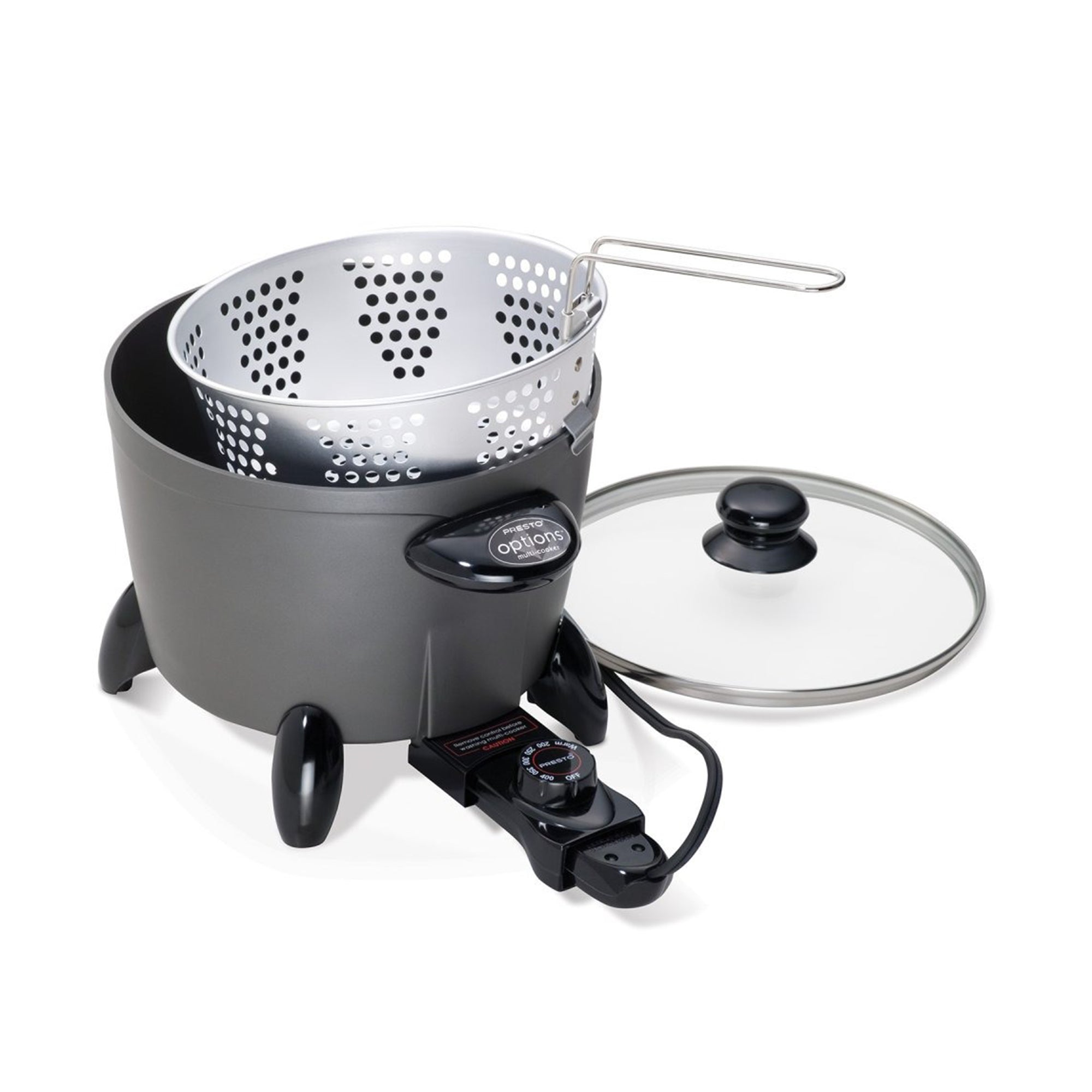 Presto Electric Multi Cooker & Steamer W Ceramic Nonstick Finish (Open Box)