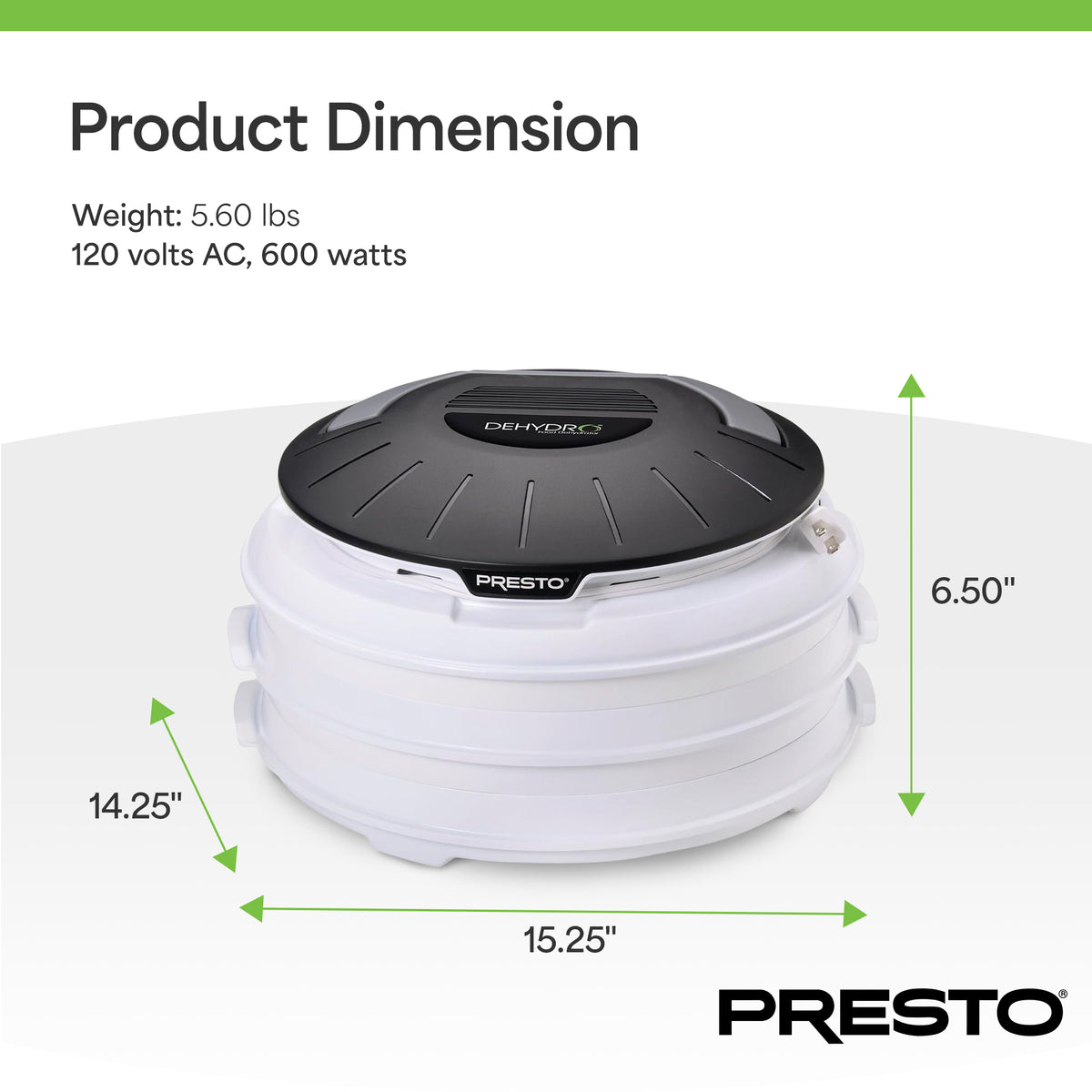 Presto Dehydro Electric Food Dehydrator, Expandable Dryer Machine(Open Box)