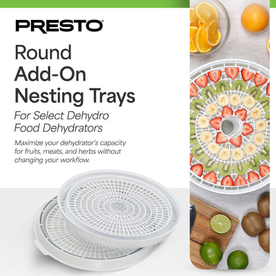 Presto Round Add-on Nesting Trays for Select Dehydro Food Dehydrators (Open Box)