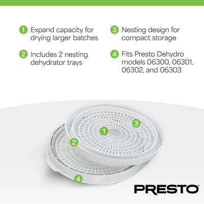 Presto Round Add-on Nesting Trays for Select Dehydro Food Dehydrators (Open Box)