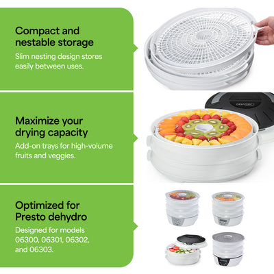 Presto Round Add-on Nesting Trays for Select Dehydro Food Dehydrators (Open Box)