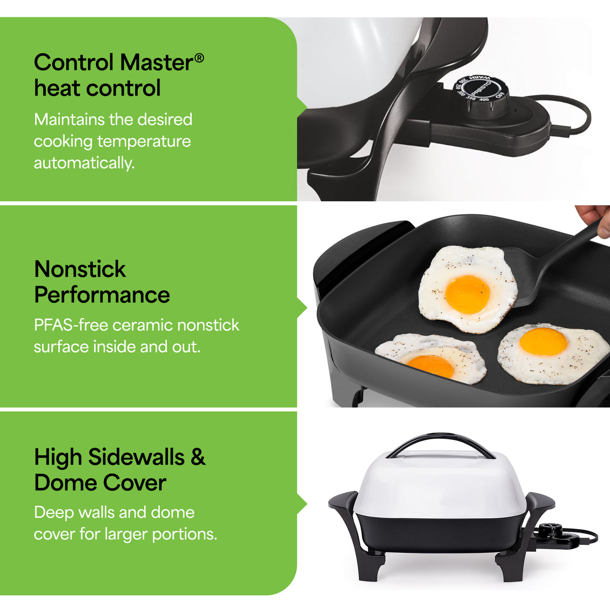 Presto 11" Electric Skillet w/High-Dome Cover, Ceramic Nonstick (Used)