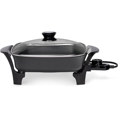 Presto 11-Inch Electric Skillet with Glass Lid, Ceramic Nonstick Multi-Use Pan - VMInnovations