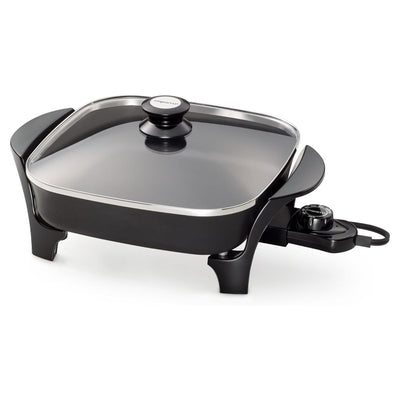 Presto 11-Inch Electric Skillet with Glass Lid, Ceramic Nonstick Multi-Use Pan - VMInnovations