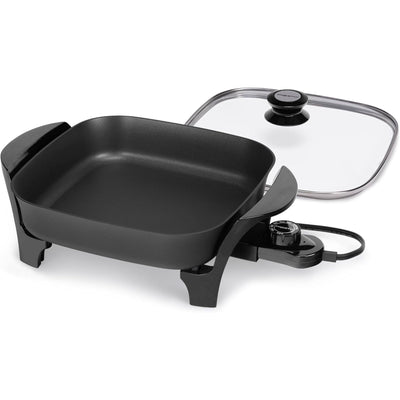 Presto 11-Inch Electric Skillet with Glass Lid, Ceramic Nonstick Multi-Use Pan - VMInnovations